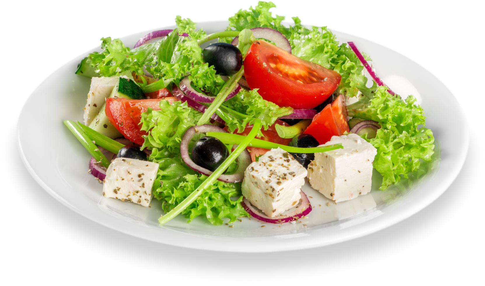 Plate of Fresh Healthy Greek Salad 